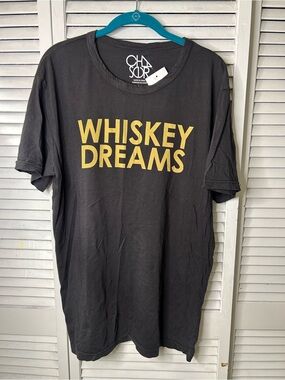 Chaser Black Short-Sleeve Tee with Yellow "WHISKEY‎ DREAMS" Graphic Size L